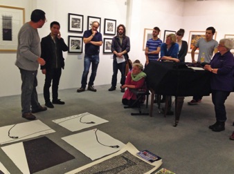Professor Luo Xiangke and Liu Jing talk about Contemporary Chinese Printmaking to students at The School of Art